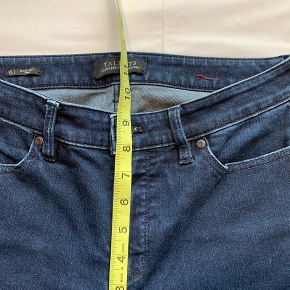 Talbots Flawless Five-Pocket Jeans Women 6 Bootcut Curvy Stretch Dark Blue Denim - Picture 10 of 10